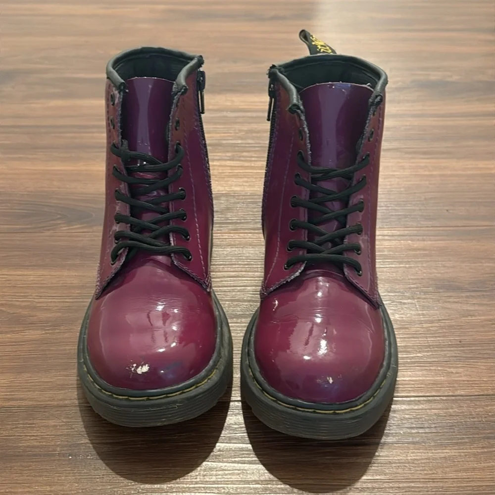 Dr Martens Delaney Purple Combat Boots Girls Sz 2